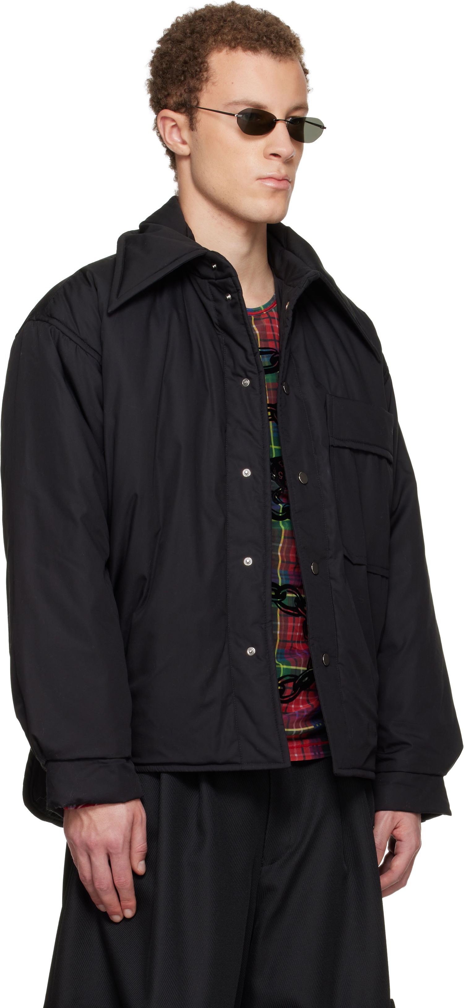 Prešívaná bunda Charles Jeffrey Loverboy LOVERBOY Puffer Overshirt Čierna | 052010701, 1