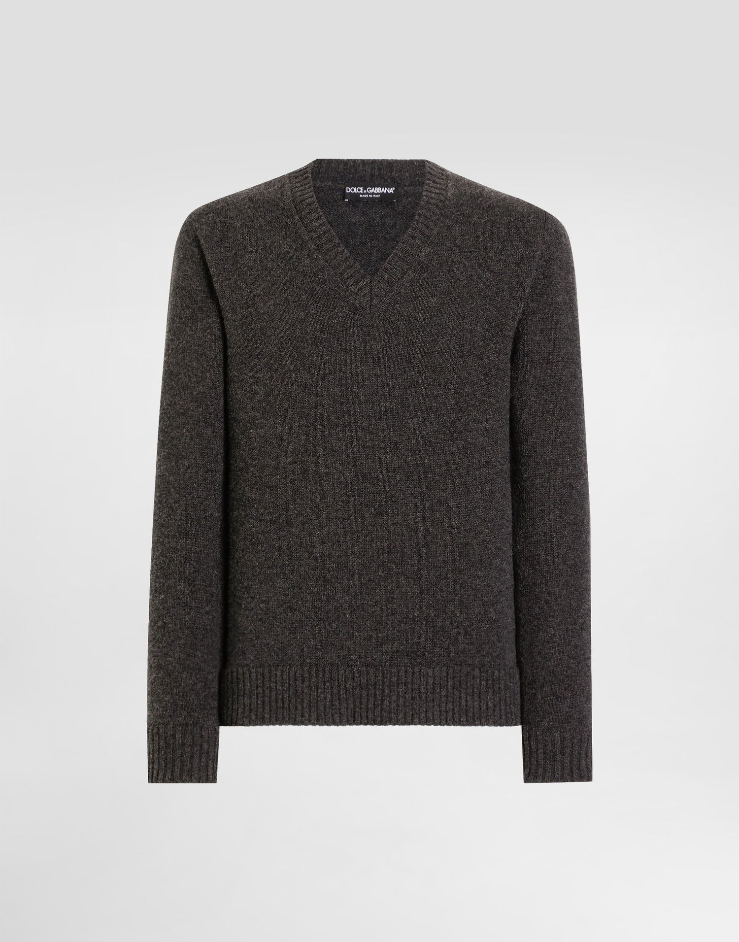 Sveter Dolce & Gabbana Dolce & Gabbana V-Neck Wool Pullover Šedá | GXY28TJCVYAN0190, 0