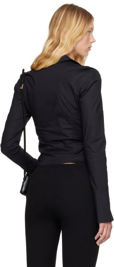 Košeľa Versace Versace Jeans Couture Ruched Blouse with Logo Čierna | E78HAL203_EN0431, 2