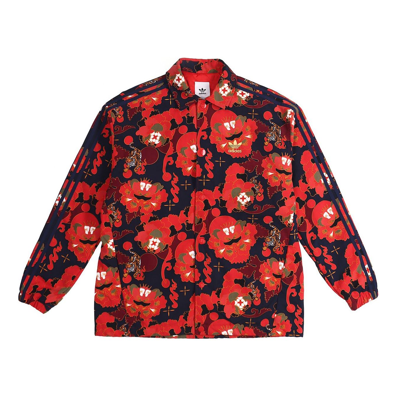 Bomber bunda adidas Originals Floral Print Coach Jacket Červená | GC8697, 0