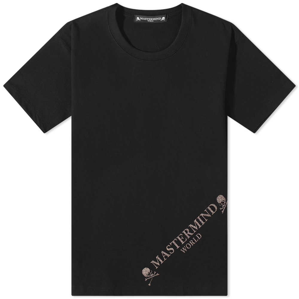 Tričko Mastermind WORLD Skull Bleached Logo Tee Čierna | MW22S09-TS020-BLK, 0