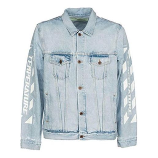 Bunda Off-White Off-White Classic Print Denim Jacket Modrá | OMYE001G20DEN0017101, 0