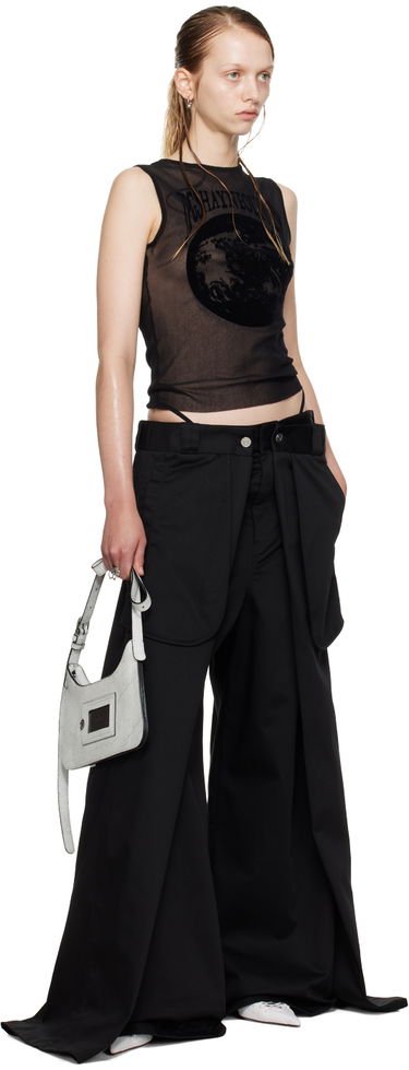 Nohavice Jean Paul Gaultier Oliver Edition 'The Wrap' Wide Leg Trousers Čierna | 24/27-F-PA113P-C048-00, 4