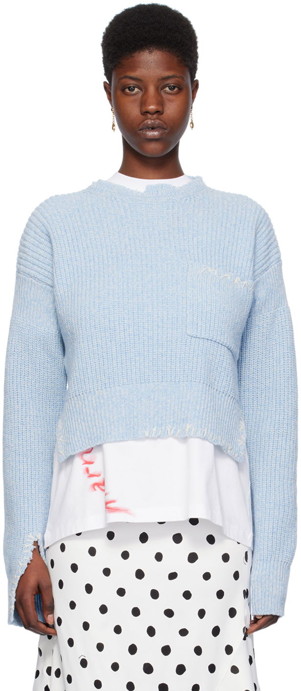 Sveter Marni Mouliné Sweater Modrá | GCMD0506Q0 UFH301, 0