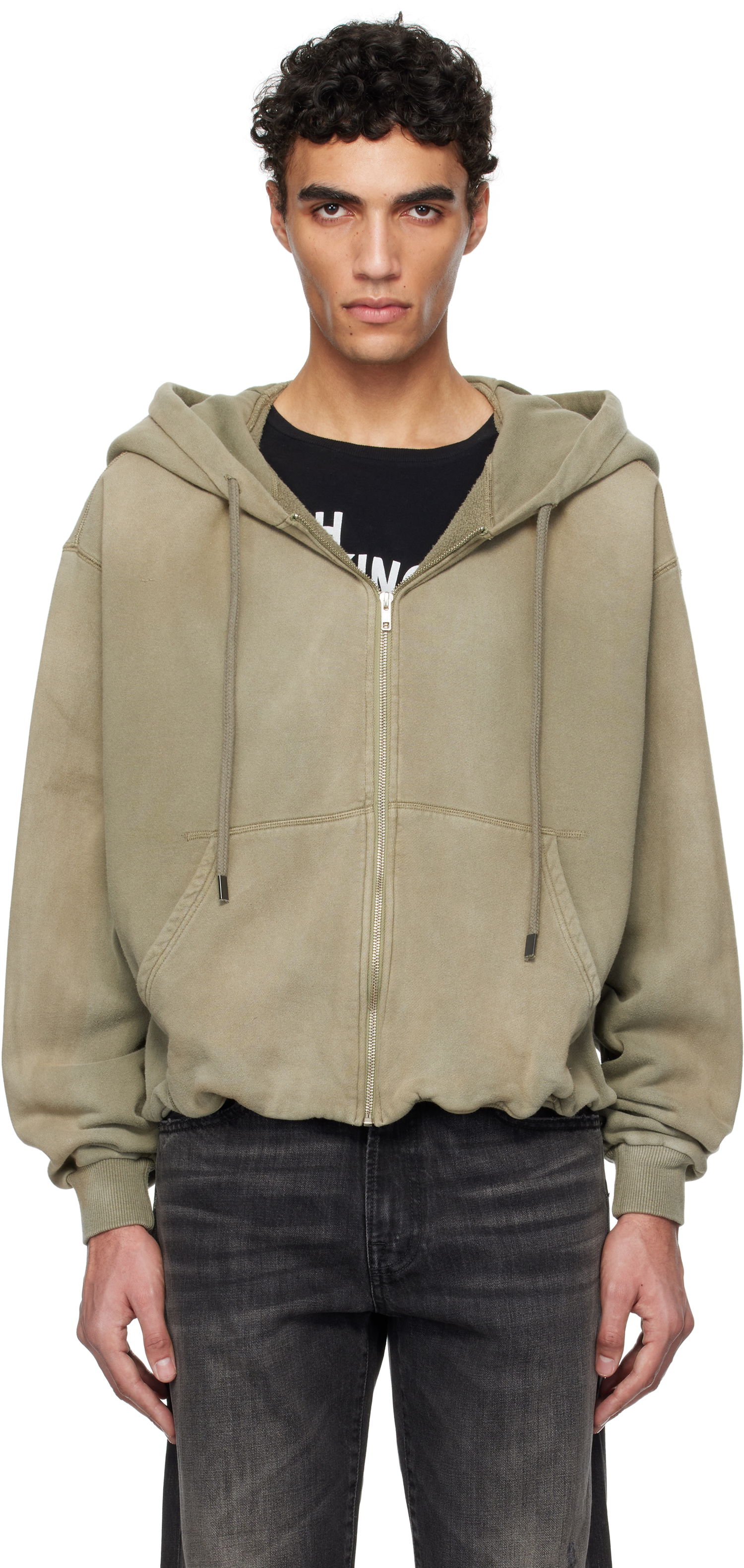 Mikina R13 R13 Balloon Zip-Up Hoodie Zelené | R13MK216-001BD, 0