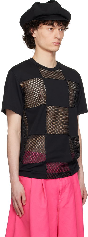 Tričko Comme des Garçons Homme Plus Piqué & Mesh Panel T-Shirt Čierna | PO-T006-051, 1