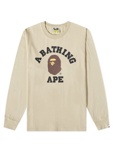 Tričko BAPE Long Sleeve College Tee Béžová | 001LTI801011M-BEI