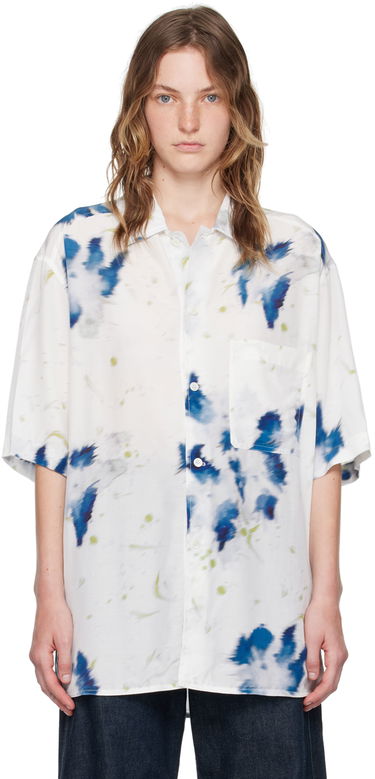 Košeľa LEMAIRE LEMAIRE Abstract-Print Short-Sleeve Shirt Biela | SH1101 LF1271, 0