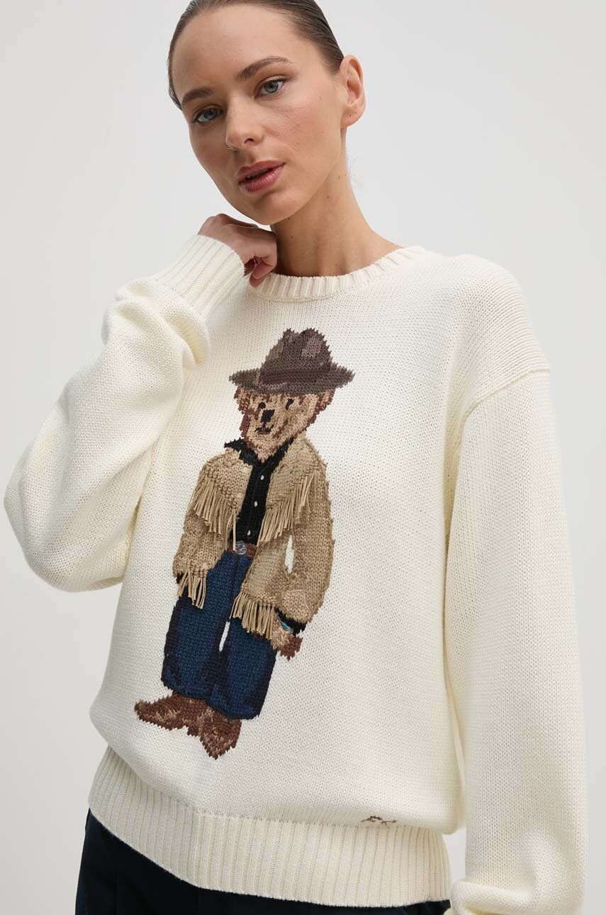 Knit Sweater With Cowboy Bear