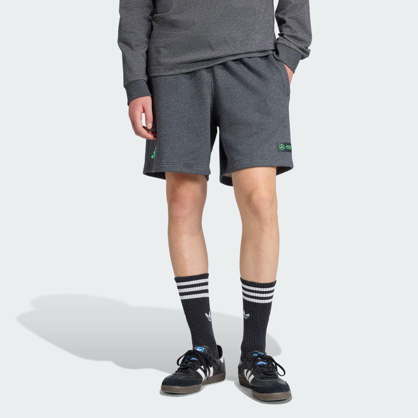 Šortky adidas Performance MERCEDES - AMG PETRONAS FORMULA ONE TEAM PREMIUM SWEAT SHORT Šedá | JZ2213