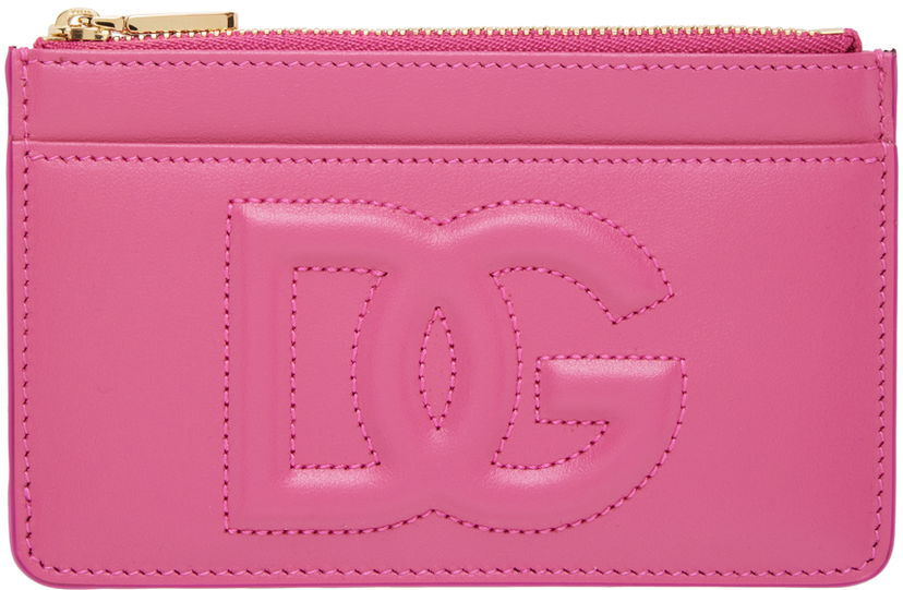 Peňaženka Dolce & Gabbana Pink Embossed Card Holder Ružová | BI1261AG081