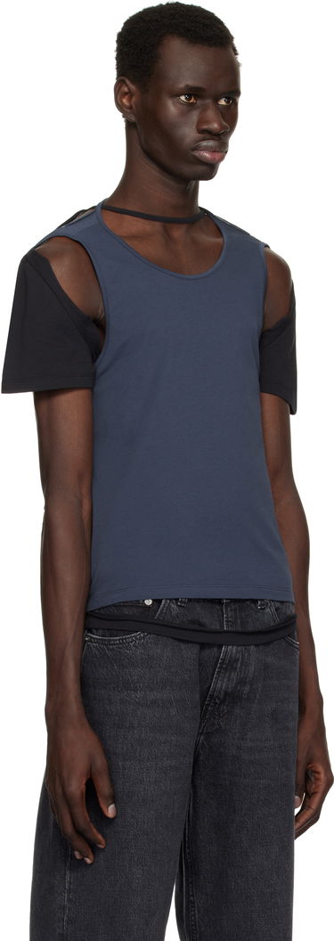 Tielko Eckhaus Latta Eckhaus Latta Navy Hugging T-Shirt Modrá | 1203-EL-PS25-B - BLACKBERRY, 1