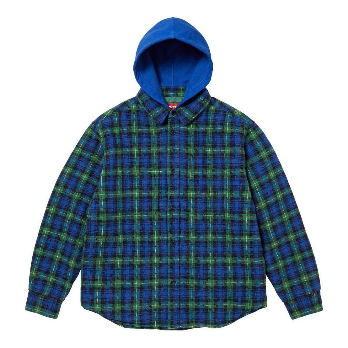 Košeľa Supreme Flannel Hooded Shirt Modrá | SUP-FW23-232, 0