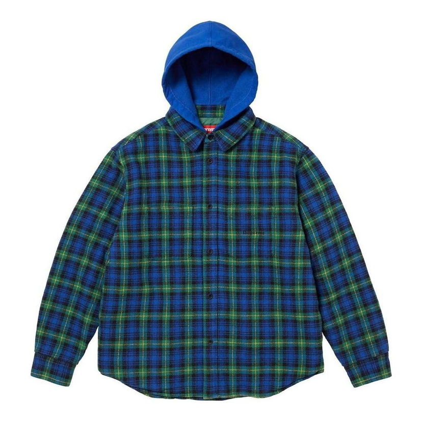 Košeľa Supreme Flannel Hooded Shirt Modrá | SUP-FW23-232