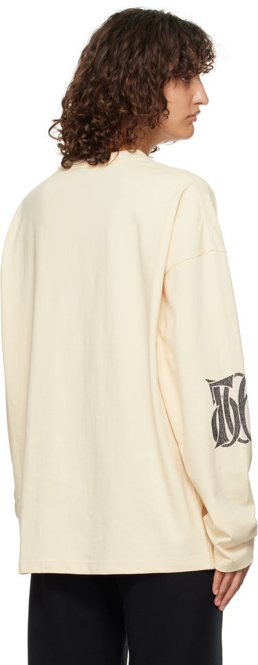 Tričko We11done Letter Logo Print Long-Sleeved T-Shirt Béžová | WD-TT3-24-746-U-BG, 2