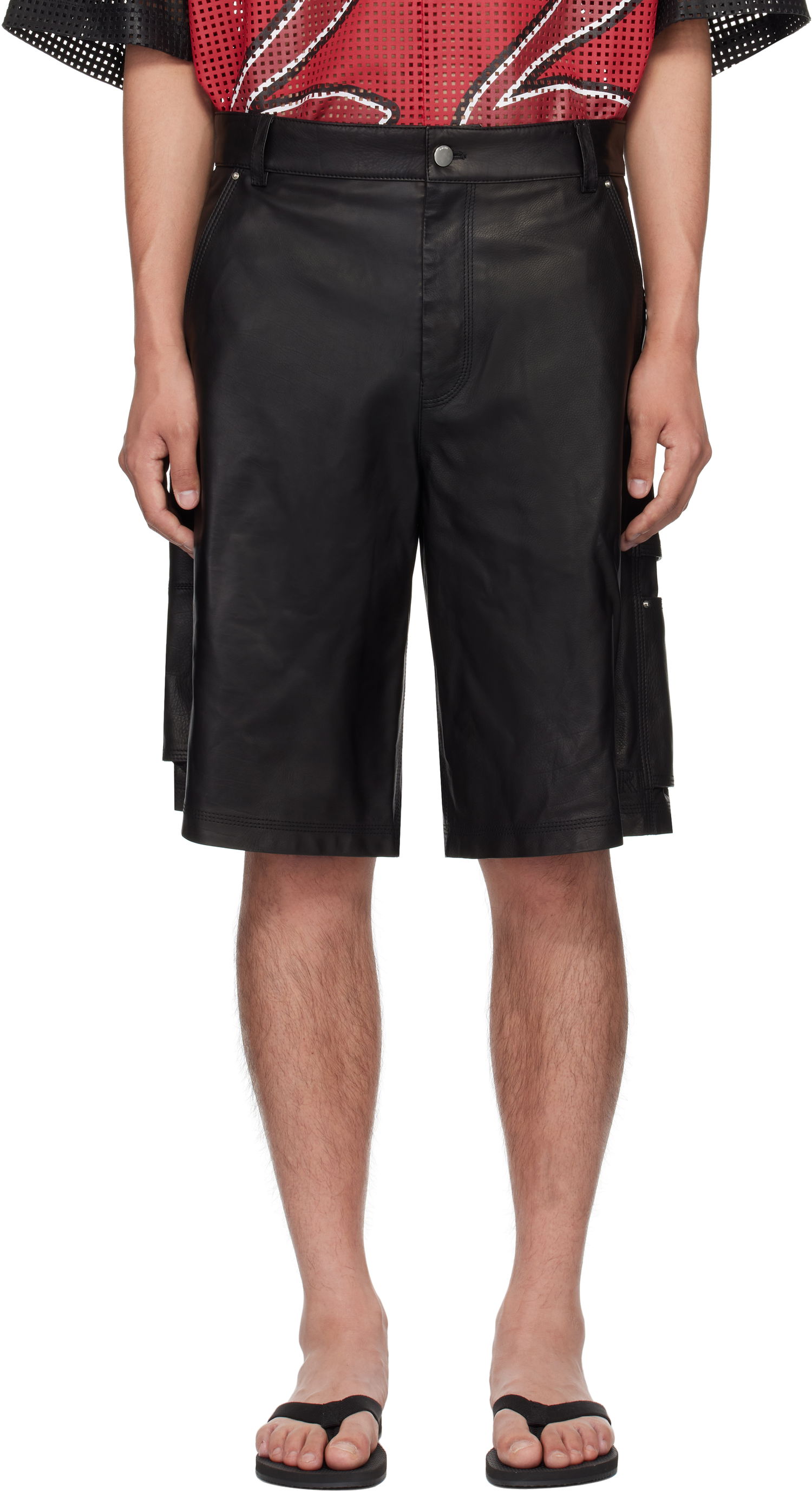 Šortky AMIRI AMIRI MA Leather Carpenter Shorts Čierna | AMLTSH1014, 0