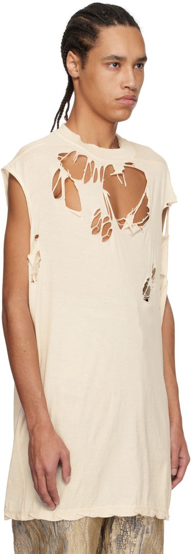 Tielko Rick Owens Rick Owens DRKSHDW Distressed Sleeveless T-Shirt Béžová | DU01E3158 BHNDSD, 1