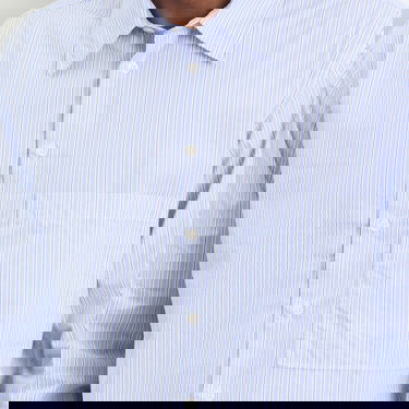 Košeľa Universal Works Office Stripe Square Pocket Shirt Size Small Modrá | P33066-BLU, 4