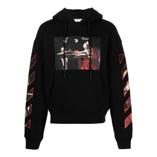 Mikina Off-White Off-White Caravaggio Print Hoodie Čierna | OMBB037R21FLE0021025