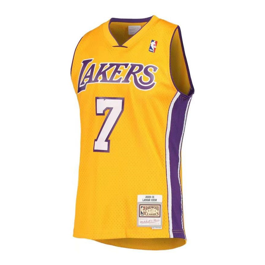Dres Mitchell & Ness Los Angeles Lakers Lamar Odom #7 Hardwood Classics NBA Swingman Jersey Žltá | SMJYGS20047-LALGOLD09LOM, 0