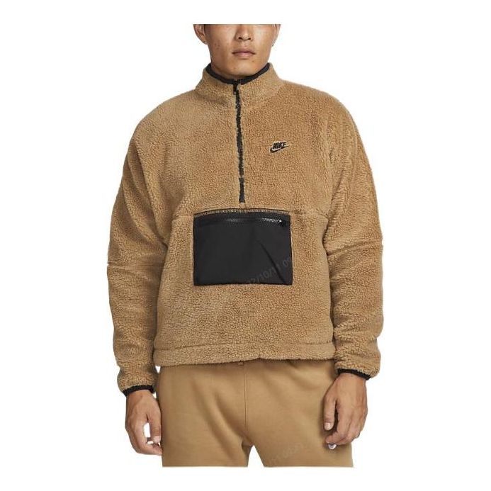 Sveter Nike Club Winter Half-Zip Fleece Jacket Hnedá | DQ4881-258, 0