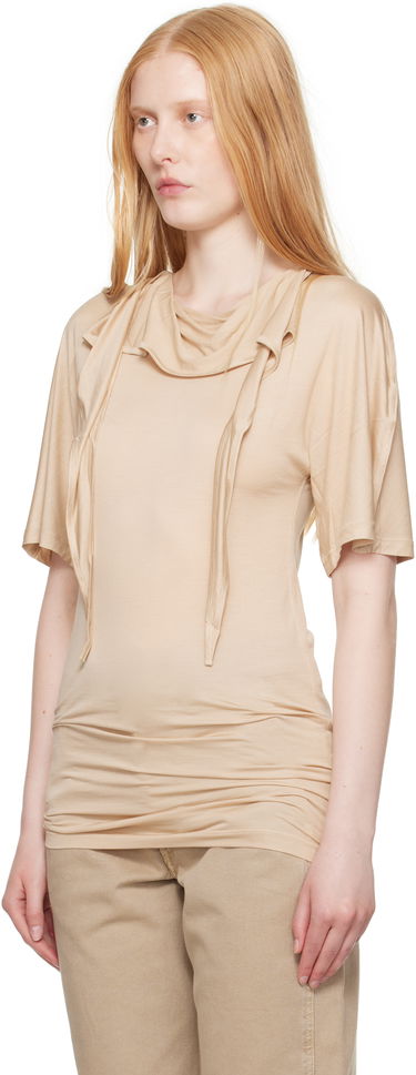 Tričko LEMAIRE Lemaire Short Sleeve Foulard T-Shirt Béžová | TO1337 LJ1011, 3