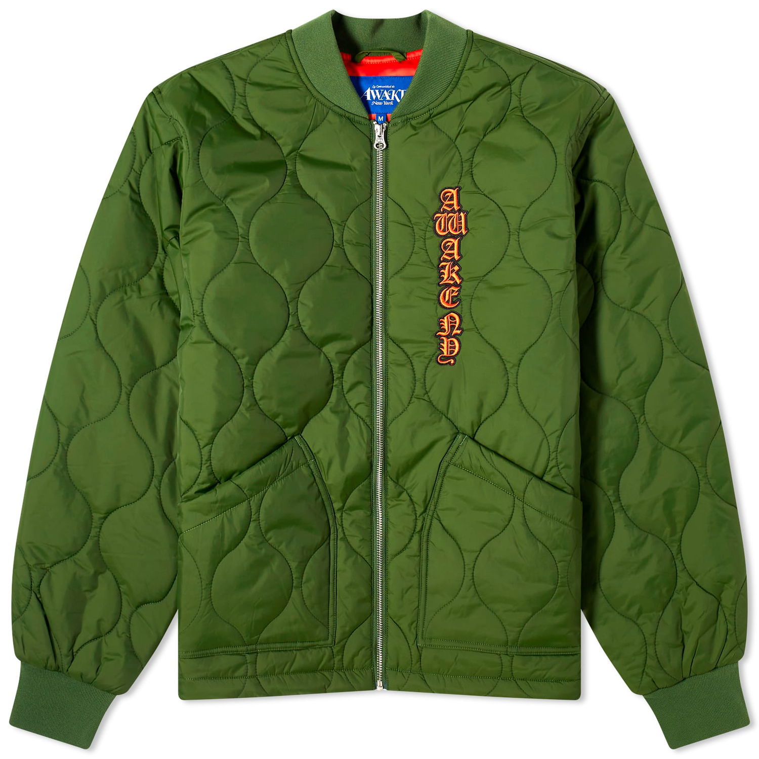 Bunda Awake NY Cobra Quilted Bomber Jacket Zelené | AWK-FW23-OT003-FST, 0