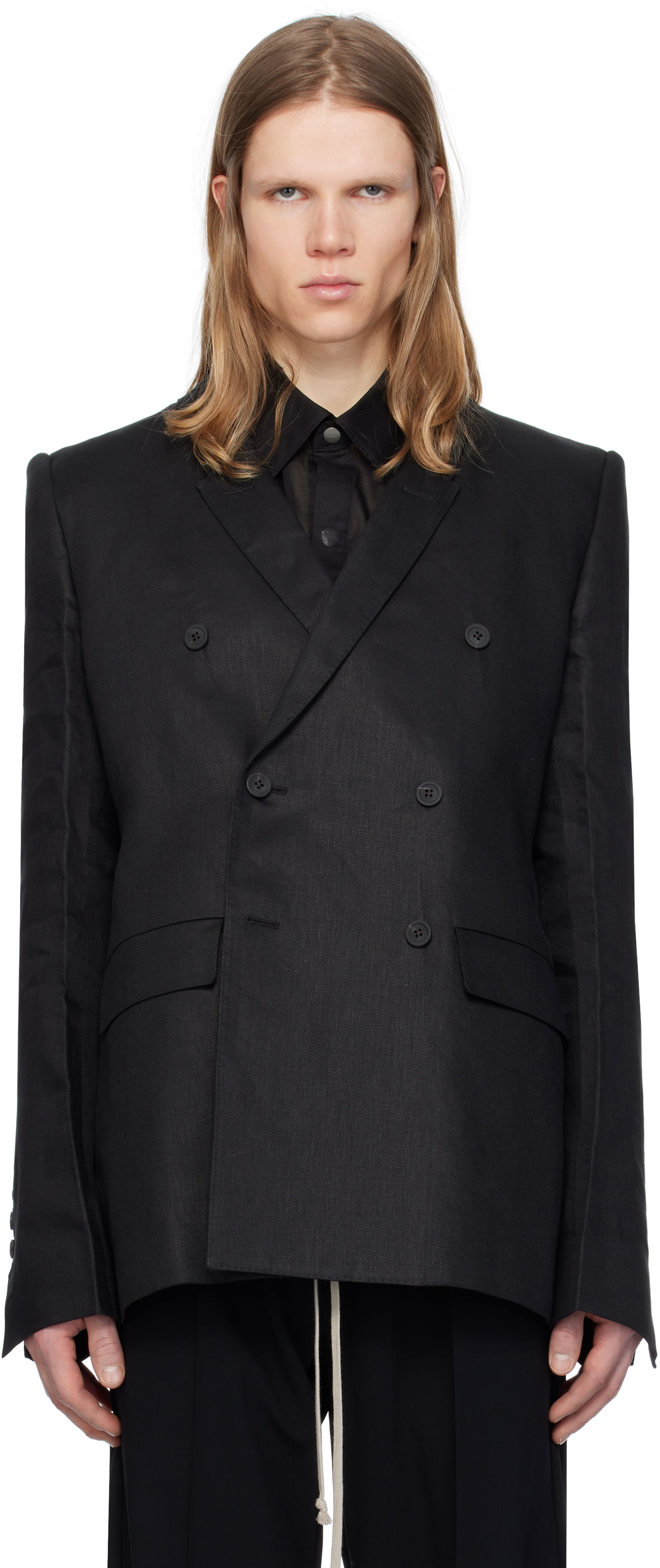 Bunda Rick Owens Rick Owens Hollywood JMF Double-Breasted Blazer Čierna | RU01E5732 TWL, 0