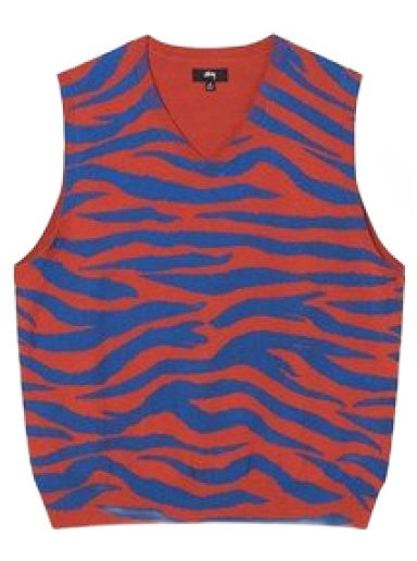 Sveter Stüssy Tiger Printed Sweater Vest Červená | 117139-0601