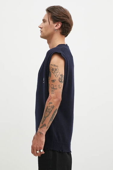 Vesta Ambush Repair Stitch V Neck Vest Modrá | BMHZ002F24KNI0014628, 1