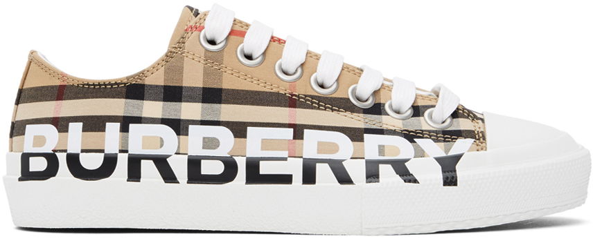 Tenisky a topánky Burberry Beige Logo Check Larkhall Sneakers Béžová | 8024301, 0