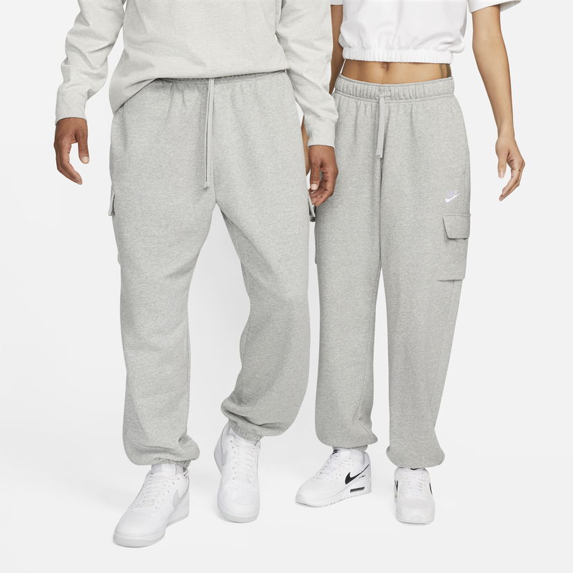 Tepláky Nike Sportswear Club Fleece Mid Rise Oversized Cargo Tracksuit Bottoms Šedá | DQ5196-063