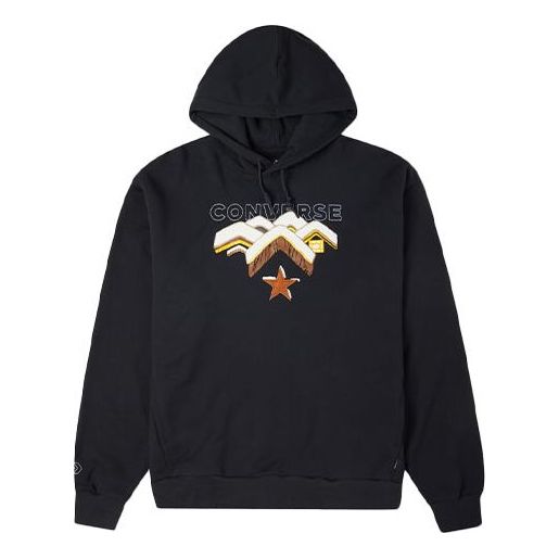 Mikina Converse Converse Mountains Print Fleece Hoodie Čierna | 10023523-A02