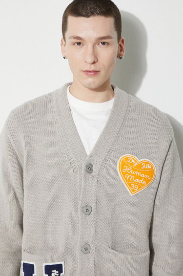 Sveter Human Made Low Gauge Knit Cardigan Šedá | HM27CS036, 5