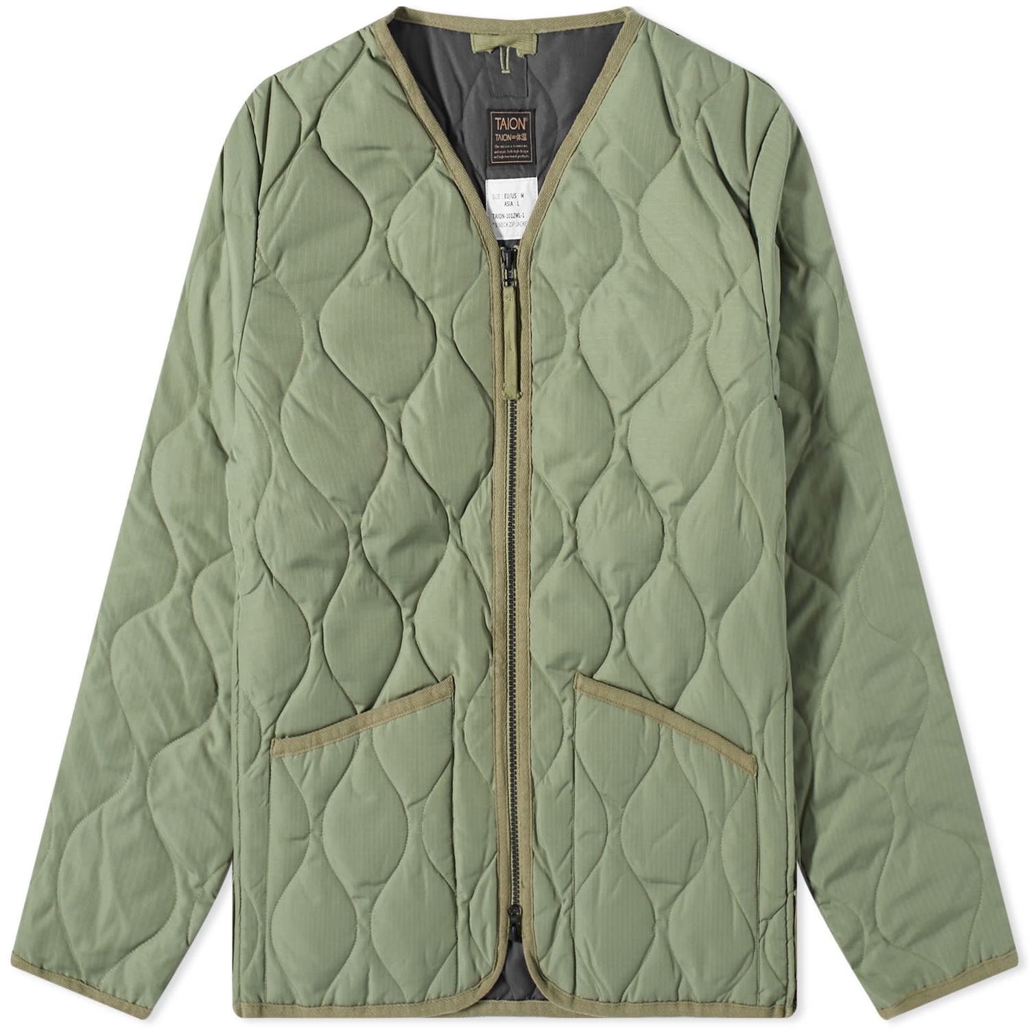 Bunda TAION Military Zip Down Jacket Zelené | TAION-101ZML-1-SGN, 0