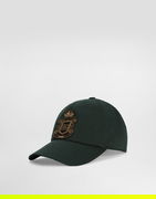 Cotton Gabardine Baseball Cap with Embroidered Emblem