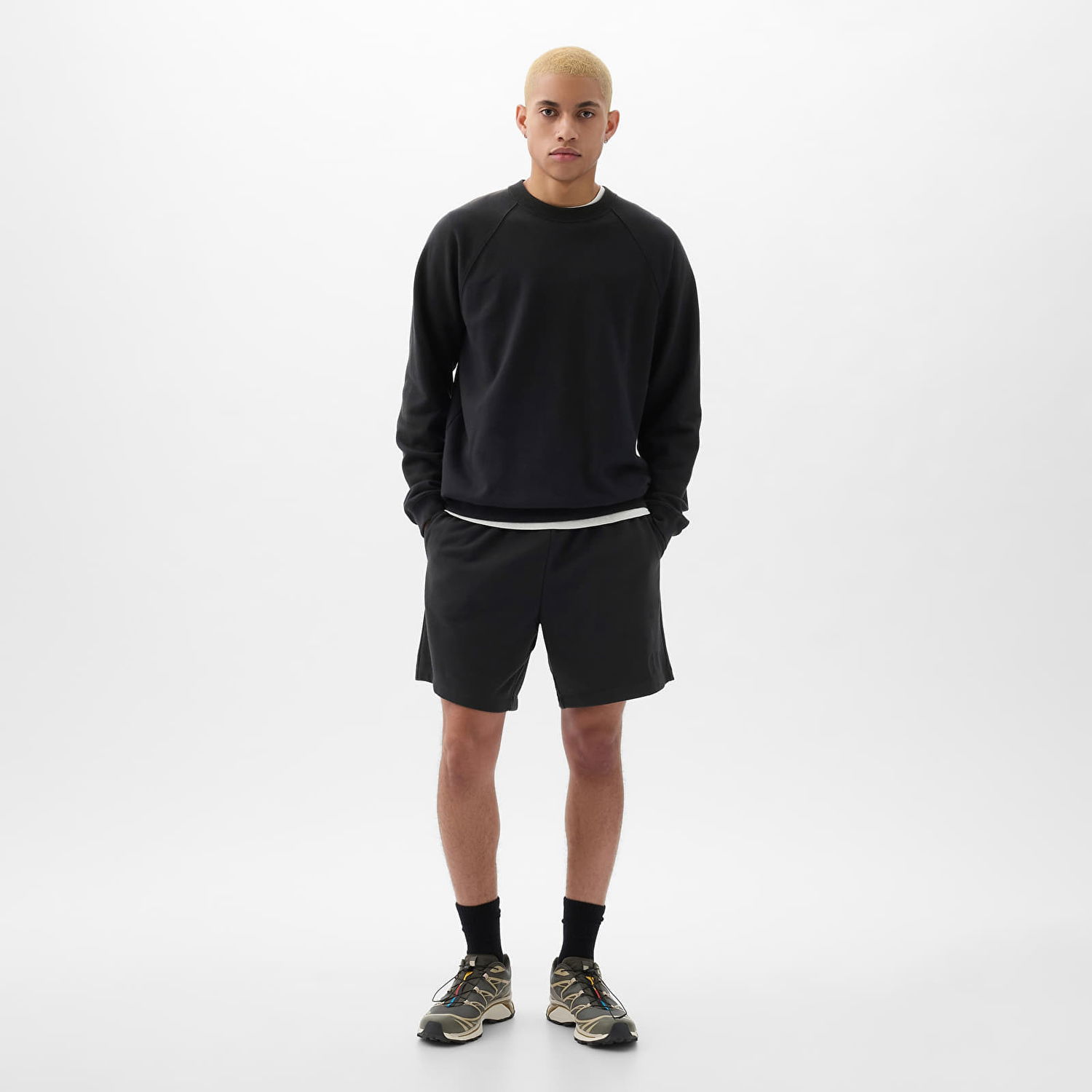 Šortky GAP French Terry Logo Shorts Moonless Night Čierna | 868464-01, 0