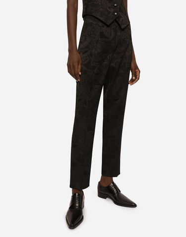 Nohavice Dolce & Gabbana Floral Jacquard Pants Čierna | FTAM2TFJRD0N0000, 2