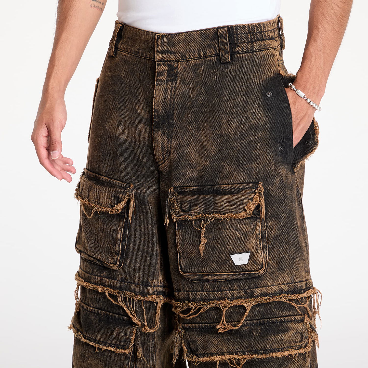 Džínsy MISBHV Ibiza Oversize Cargo Trousers Acid Black Čierna | 241M320, 1
