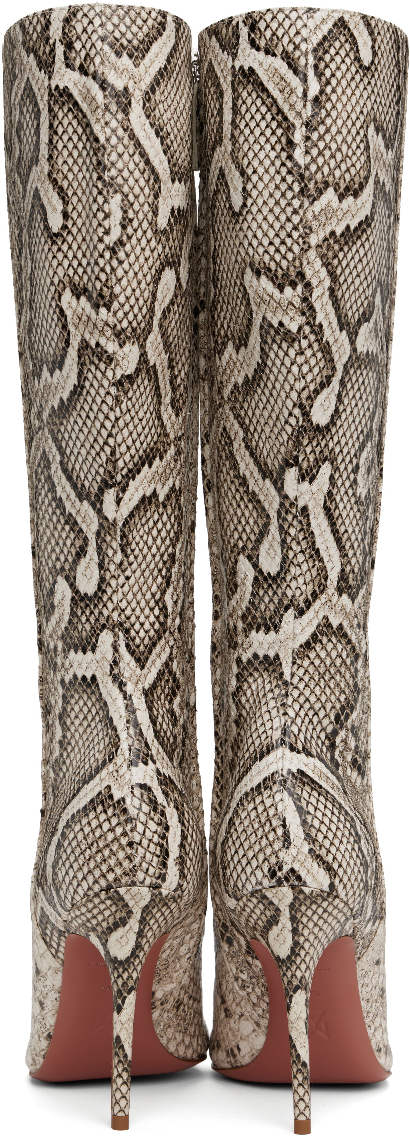 Kabáty Amina Muaddi Amina Muaddi Barbara 105 Tall Boots Béžová | BARBARA BOOT SNAKE, 1