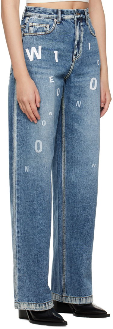 Džínsy We11done Random Logo Straight Leg Jeans Modrá | WD-DP3-22-387-W-NV, 1