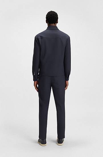 Košeľa BOSS Relaxed Fit Performance-Stretch Overshirt Navy | 50546059, 1
