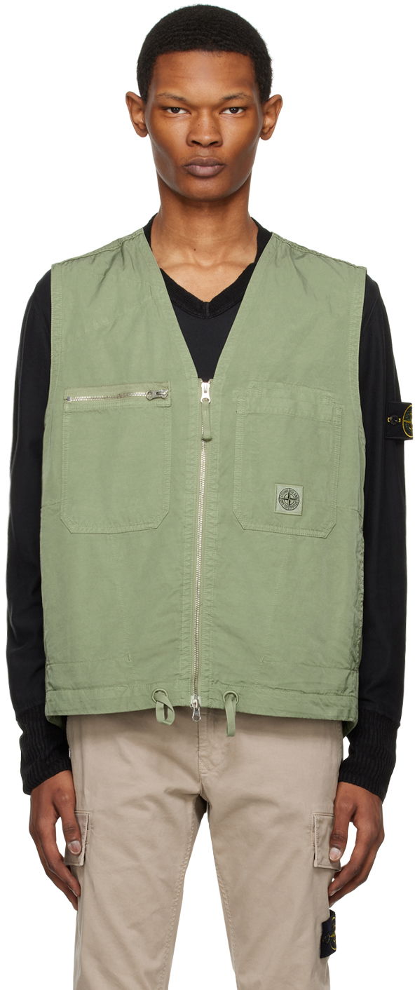 Vesta Stone Island Garment-Dyed Zelené | 7815G0529, 0