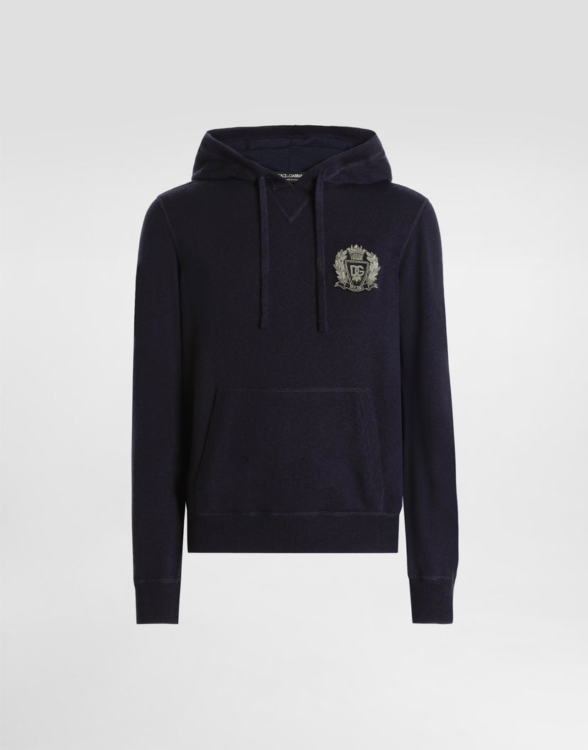Mikina Dolce & Gabbana Dolce & Gabbana Smooth Cashmere Hoodie Navy | GXX20ZJBWIRB0665