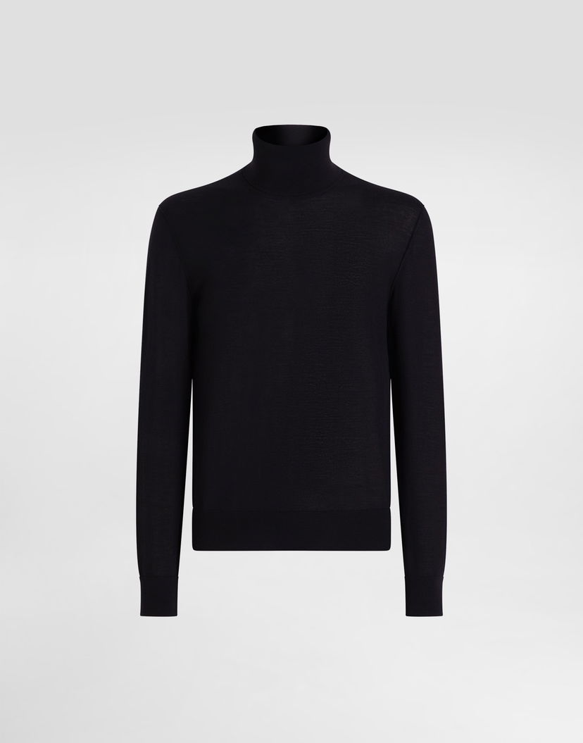 Sveter Dolce & Gabbana Dolce & Gabbana Cashmere Turtleneck Pullover 52 Čierna | GXW05TJBW05B0665