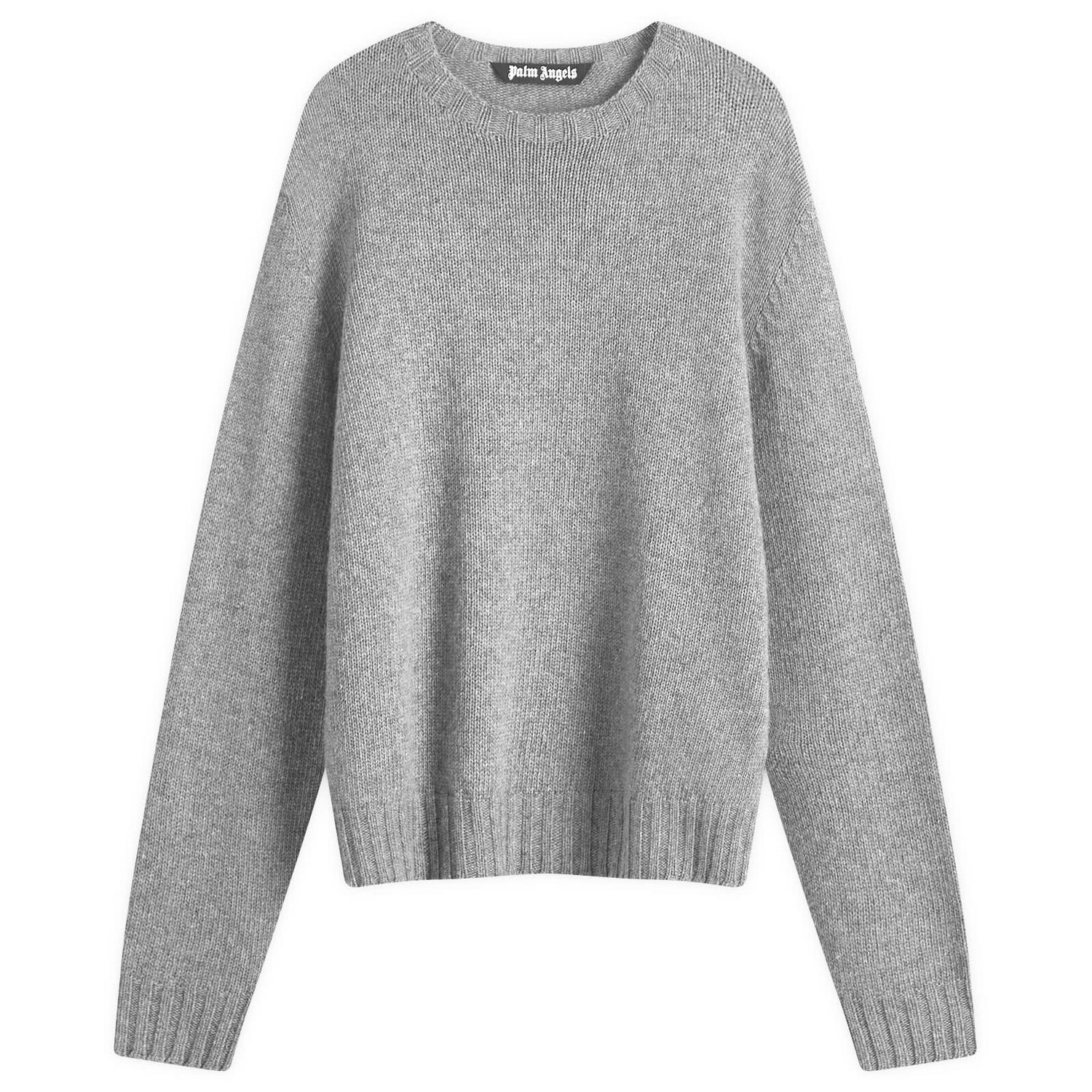 Sveter Palm Angels Melange Crew Knit Sweater Šedá | PMHE027S25KNI0010803, 0