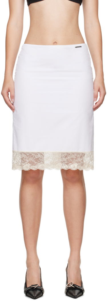 Sukňa We11done We11done Lace Trim Midi Skirt Biela | WD-SK2-24-260-W-WH, 0