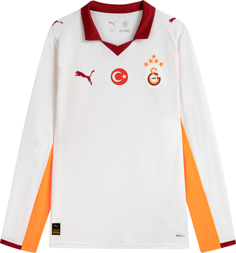 Dres Puma Galatasaray SK Away Replica Long Sleeve Jersey 2025/26 Biela | 788431-02