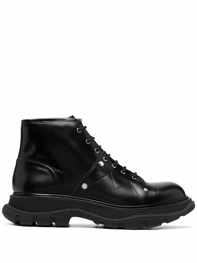 Tenisky a topánky Alexander McQueen Alexander McQueen Leather Ankle Boots Čierna | 604253WHZ801000