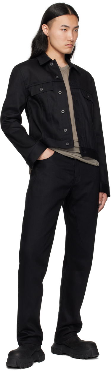 Bunda Rick Owens Rick Owens DRKSHDW Hollywood Trucker Denim Jacket Čierna | DL01E6788 BLKJP, 3